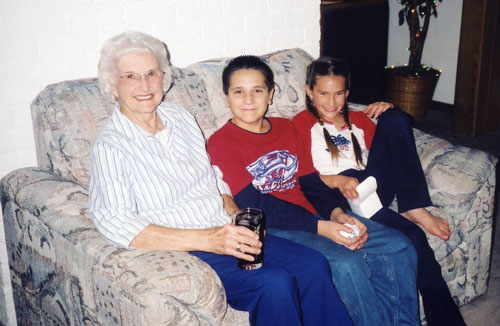 Grandma Edmiston with the kids